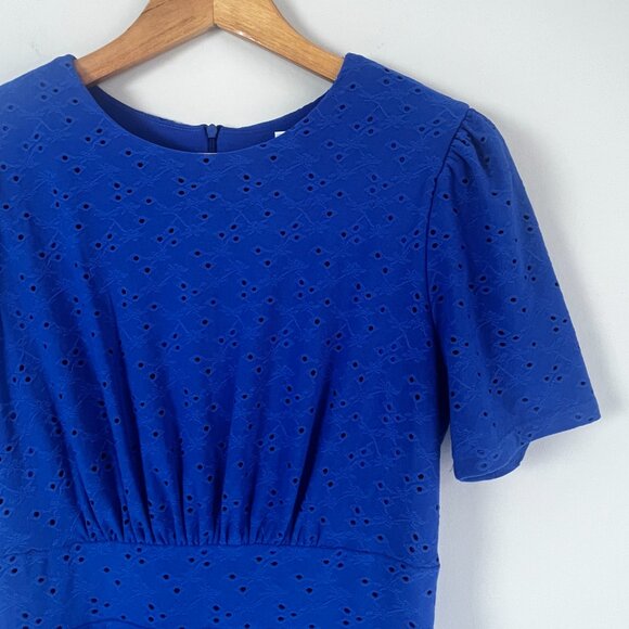 London Times Eyelit Inset Midi Dress Size 6 - Picture 4 of 7